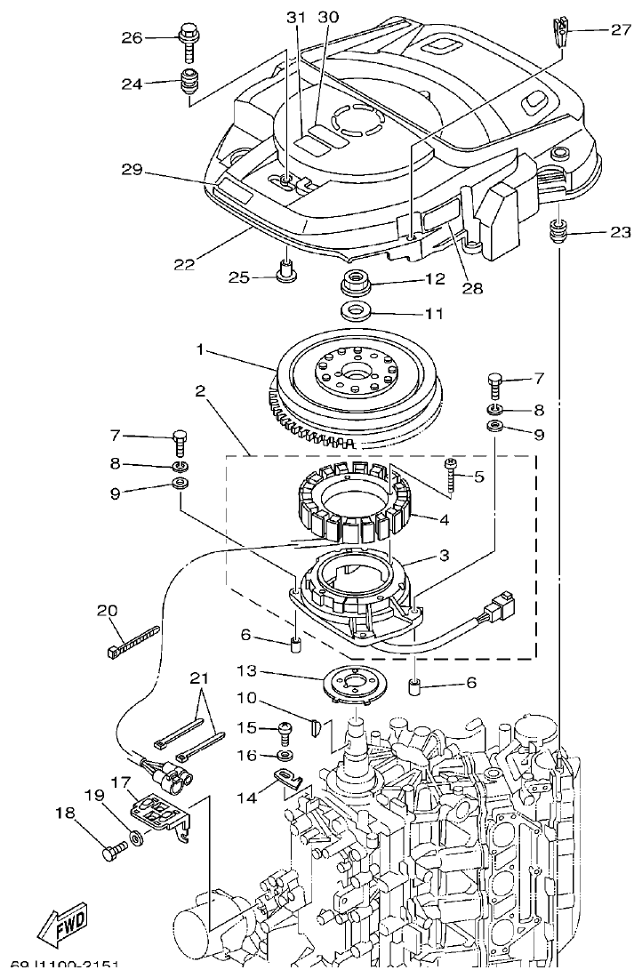 Yamaha A1 GENERATOR parts diagram